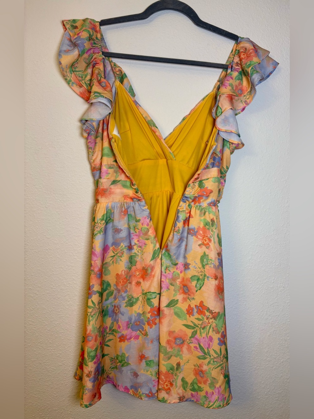 Dee Elly Bright Yellow Floral Dress - Picture 3 of 6